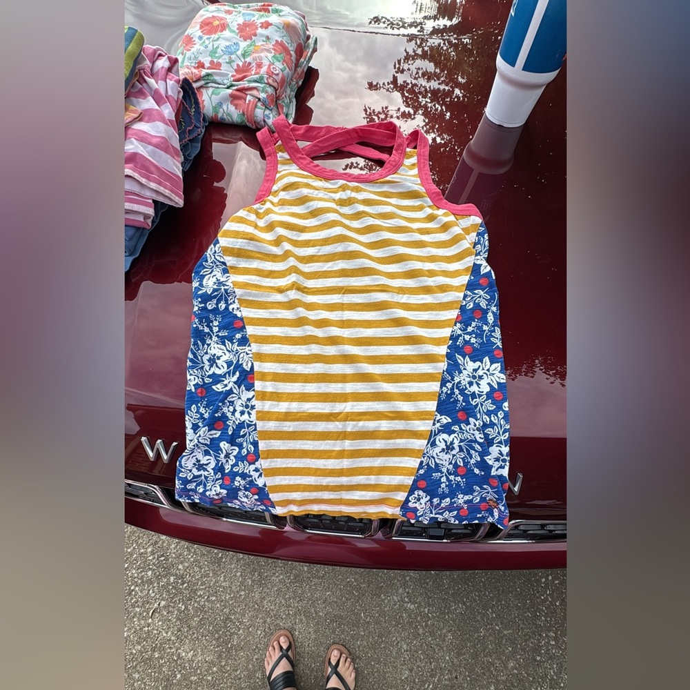 Matilda Jane Yellow and Blue Floral Tank Top